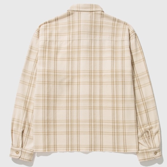 🔥 John Elliott Hemi Oversized Beige Flannel Shirt Medium NEW - Picture 3 of 10
